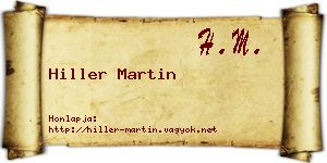 Hiller Martin névjegykártya